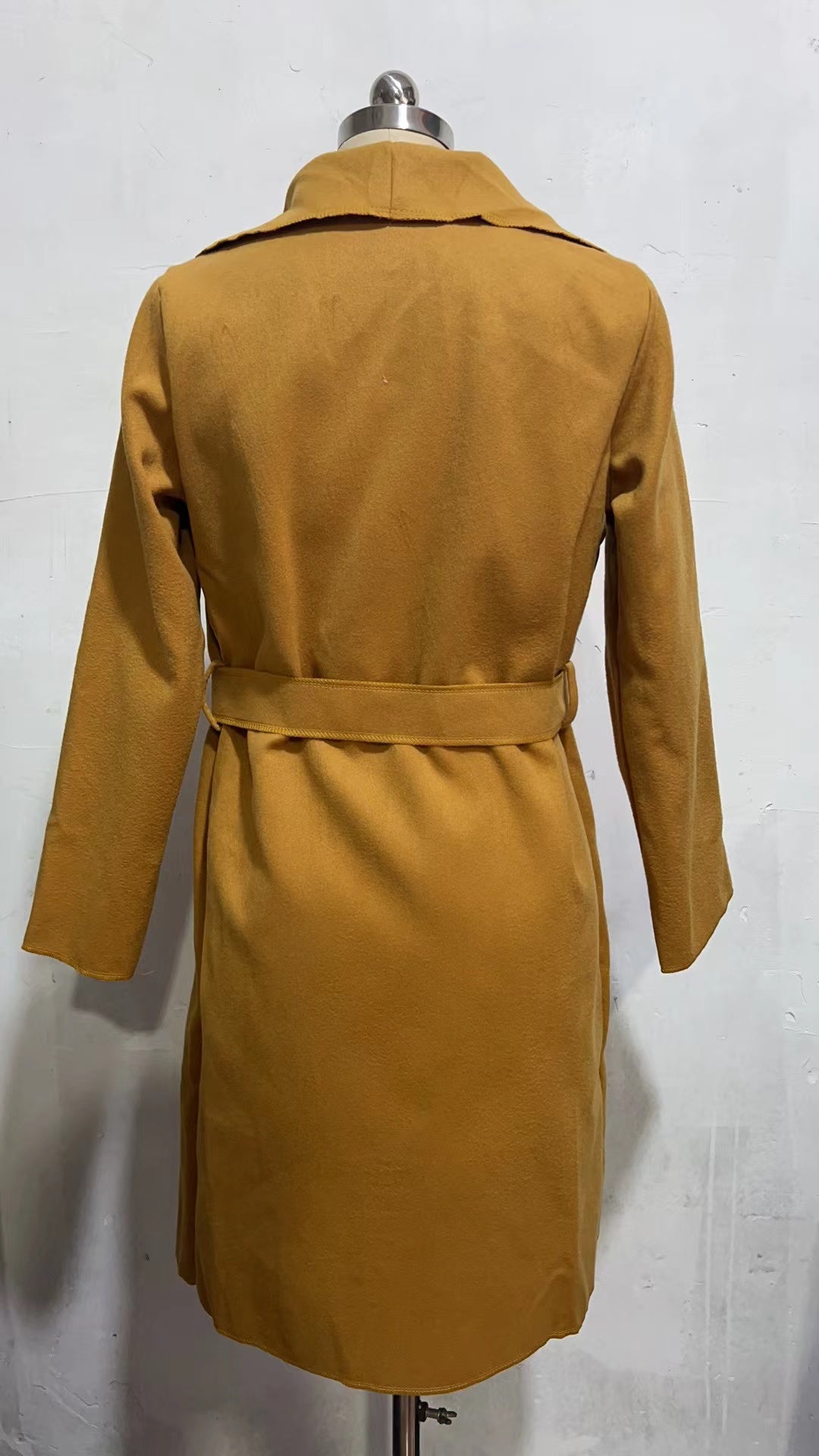 New Long Sleeved Woolen Coat With Strap Outerwear