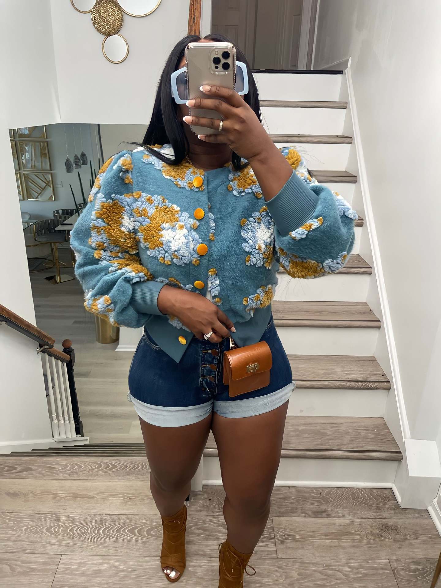 3D Rose Cardigan MultiColor