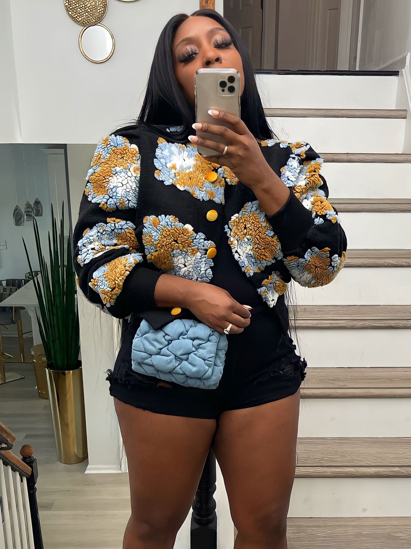 3D Rose Cardigan MultiColor
