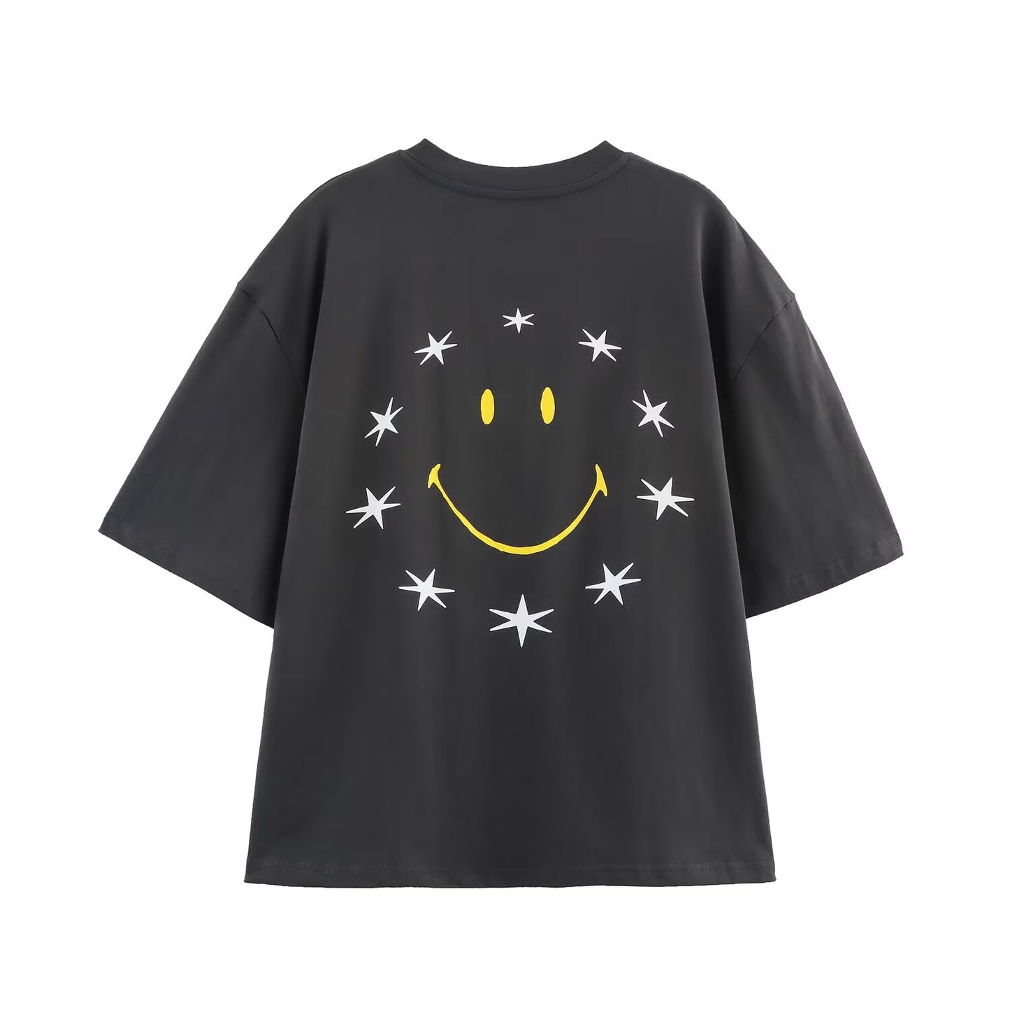 Vintage Letter Graphic Print Short Sleeved T shirt Summer Hip Hop Trend All Match Short Sleeved T shirt