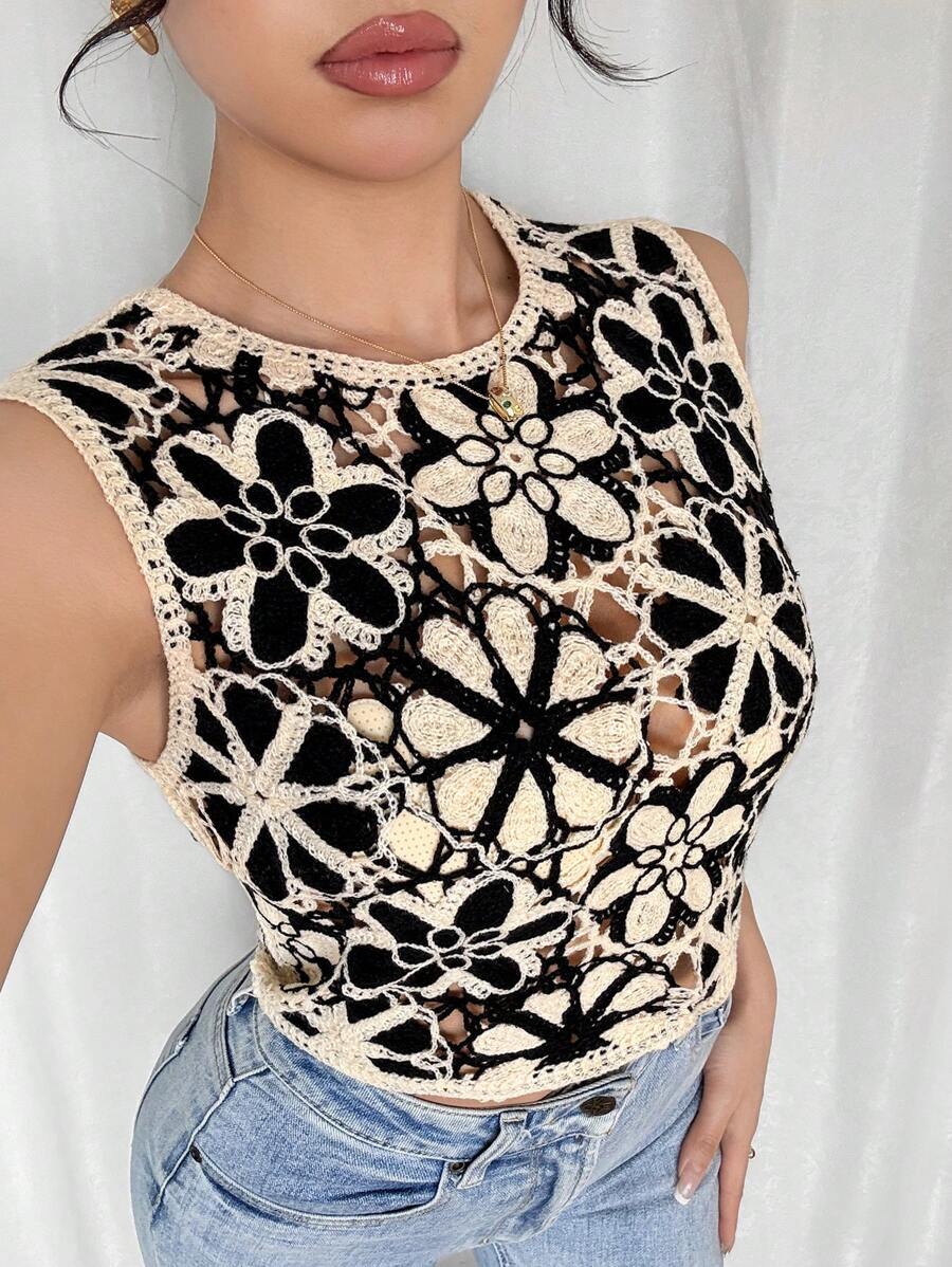 Women Summer Knitted Sleeveless Short Sleeved Top