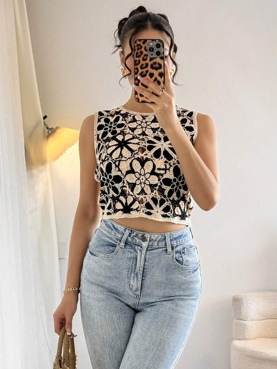 Women Summer Knitted Sleeveless Short Sleeved Top