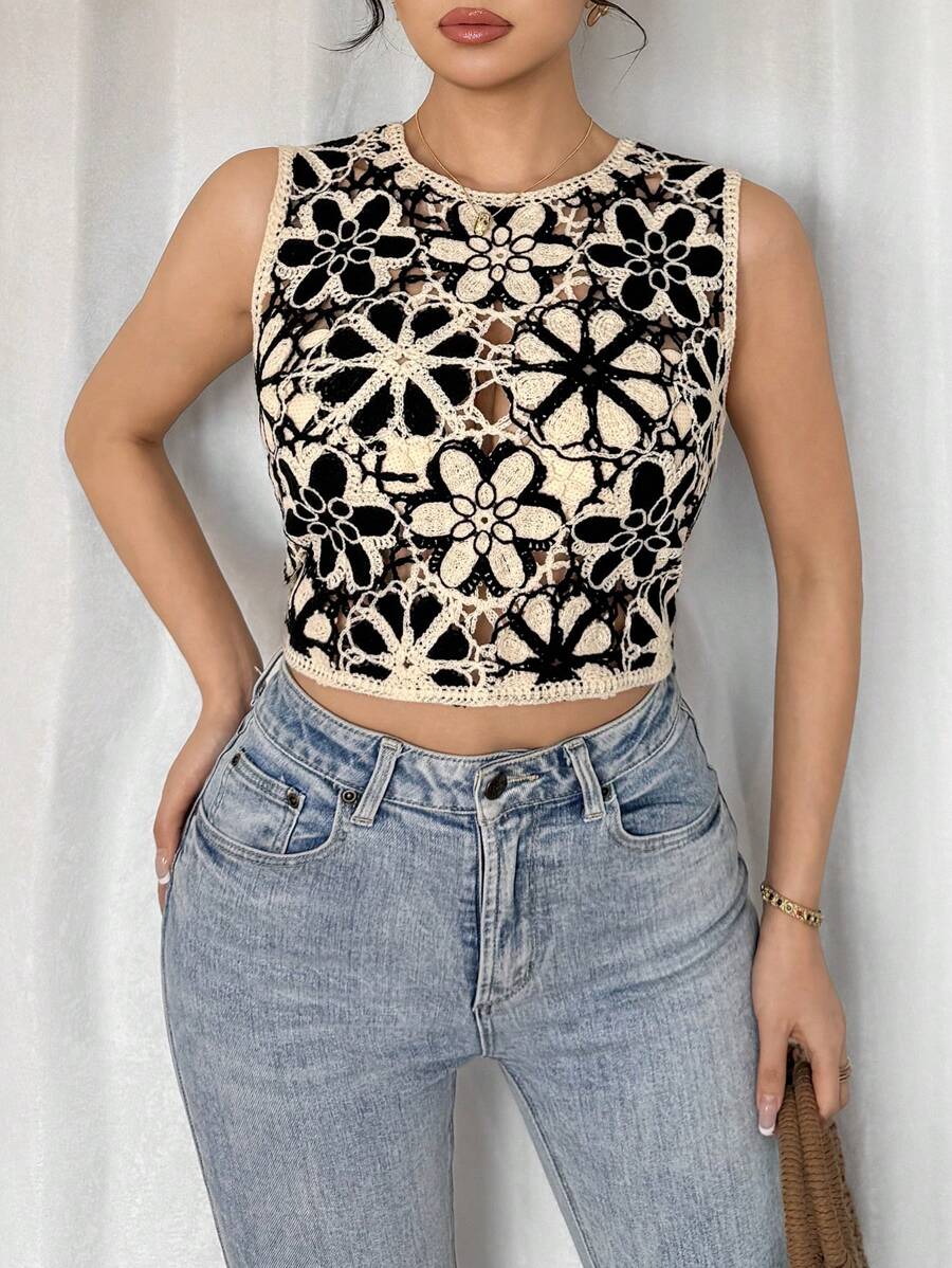 Women Summer Knitted Sleeveless Short Sleeved Top