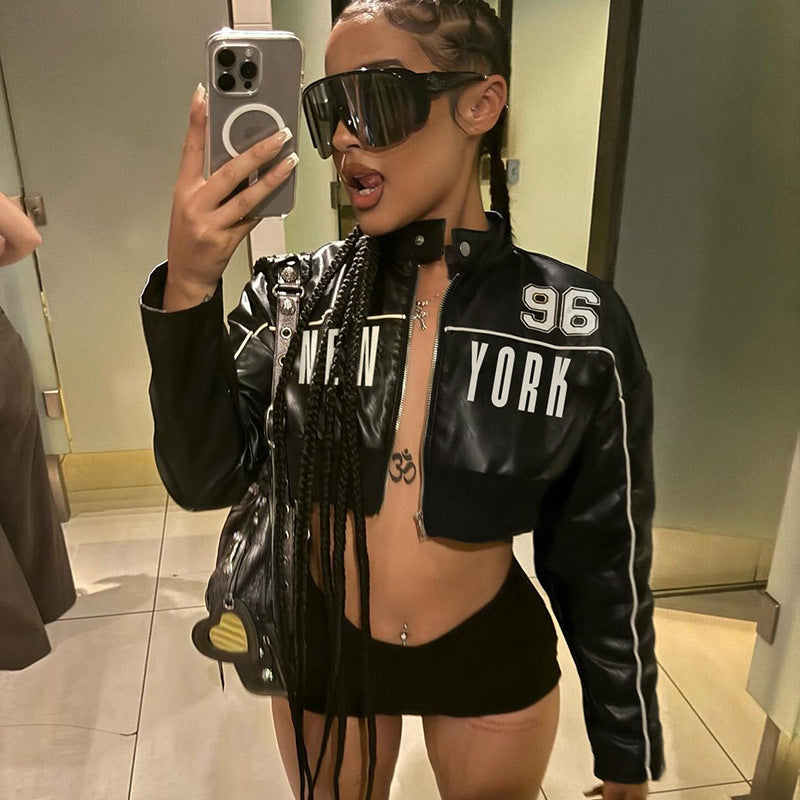 NEW YORK 96 Cropped Leather Jacket