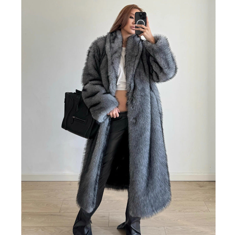 Women Fur Coat Winter Warm Faux Fur Coat