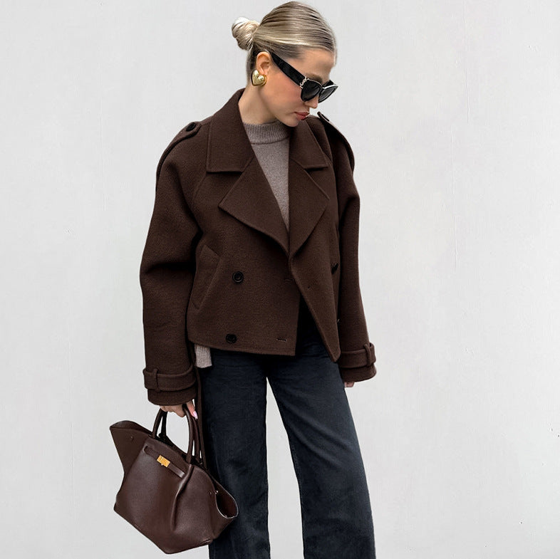 Collared Elegant Double Woolen Coat