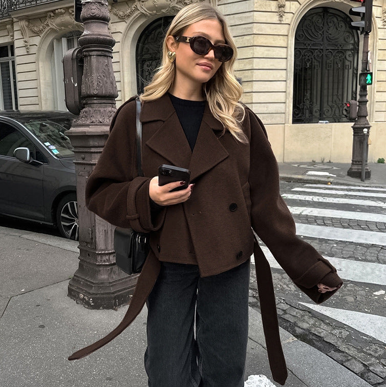 Collared Elegant Double Woolen Coat
