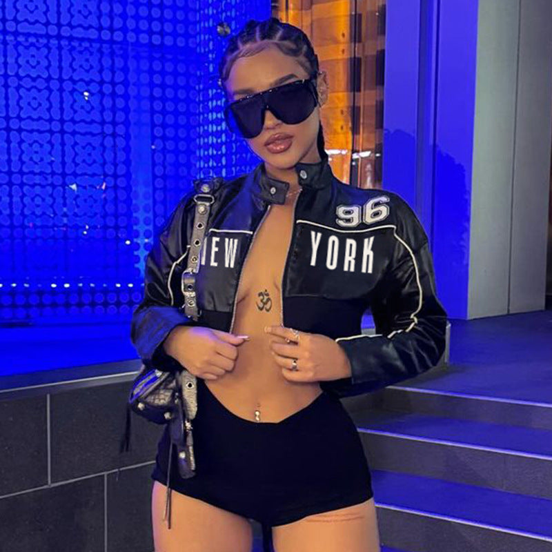 NEW YORK 96 Cropped Leather Jacket