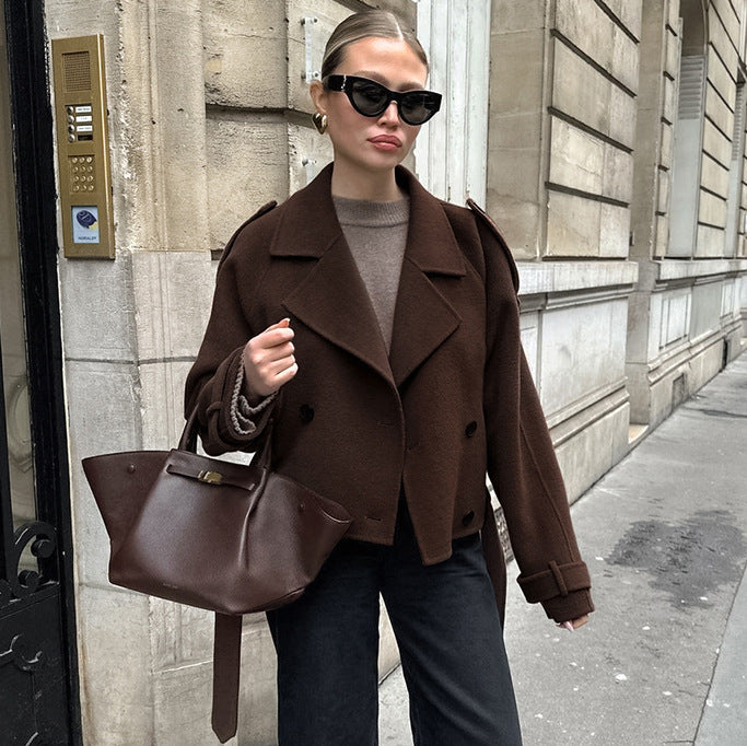 Collared Elegant Double Woolen Coat