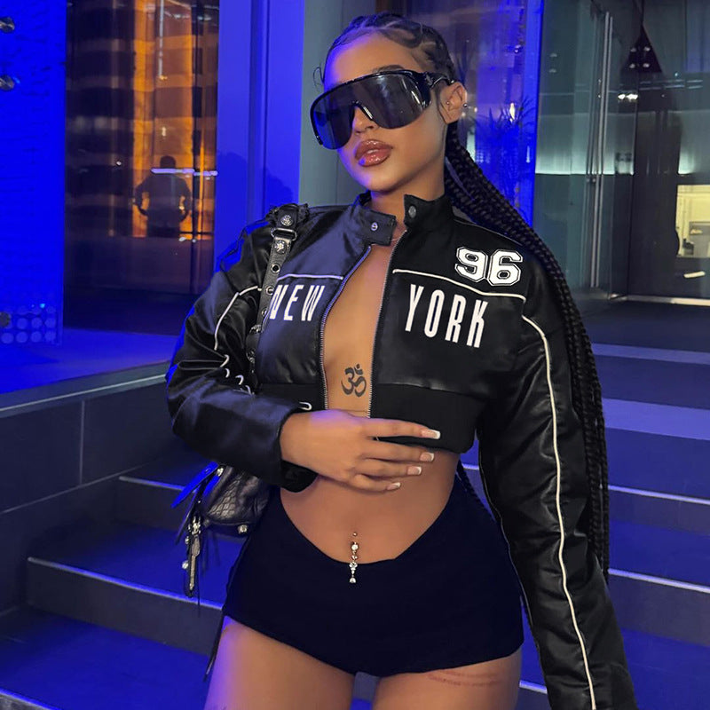 NEW YORK 96 Cropped Leather Jacket