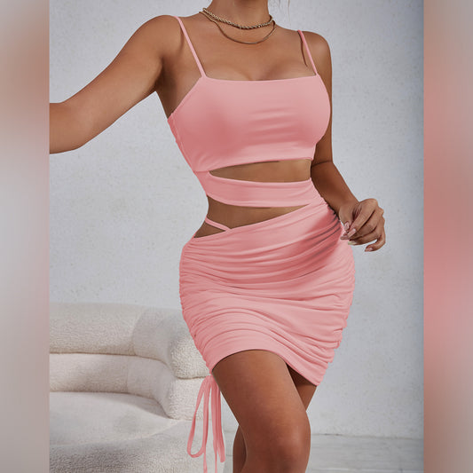 Cutout out Camisole Pleated Dress