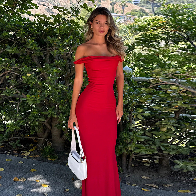 Ruby Sexy Shoulder less  Maxi Dress