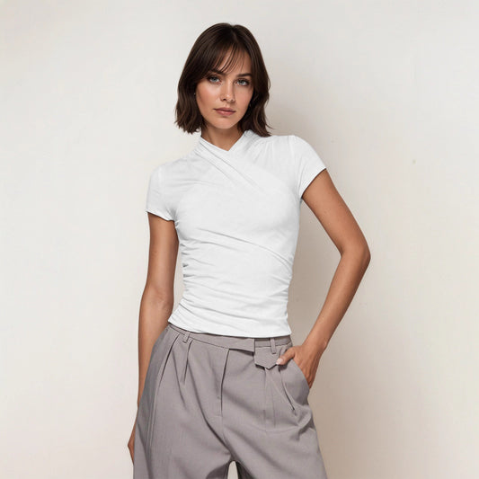 Summer Simple in Slimming T shirt Short Sleeve Slim Top