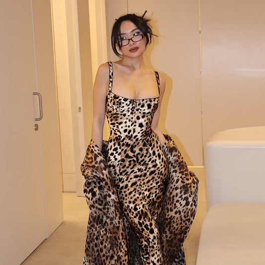 Lisa Leopard Sexy Sling Dress