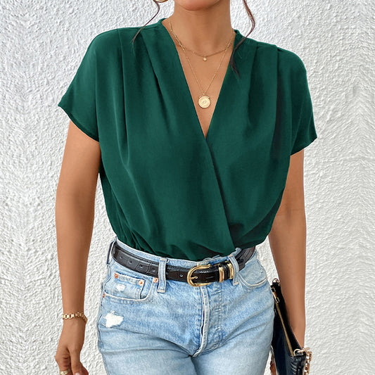 Summer Women Clothing Black Short Sleeve Jumpsuit