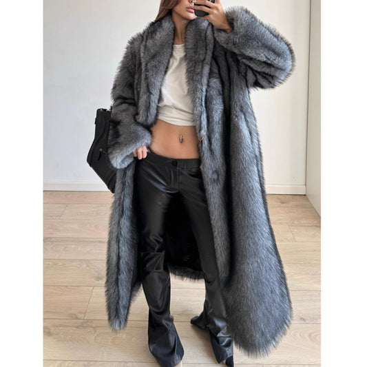 Women Fur Coat Winter Warm Faux Fur Coat