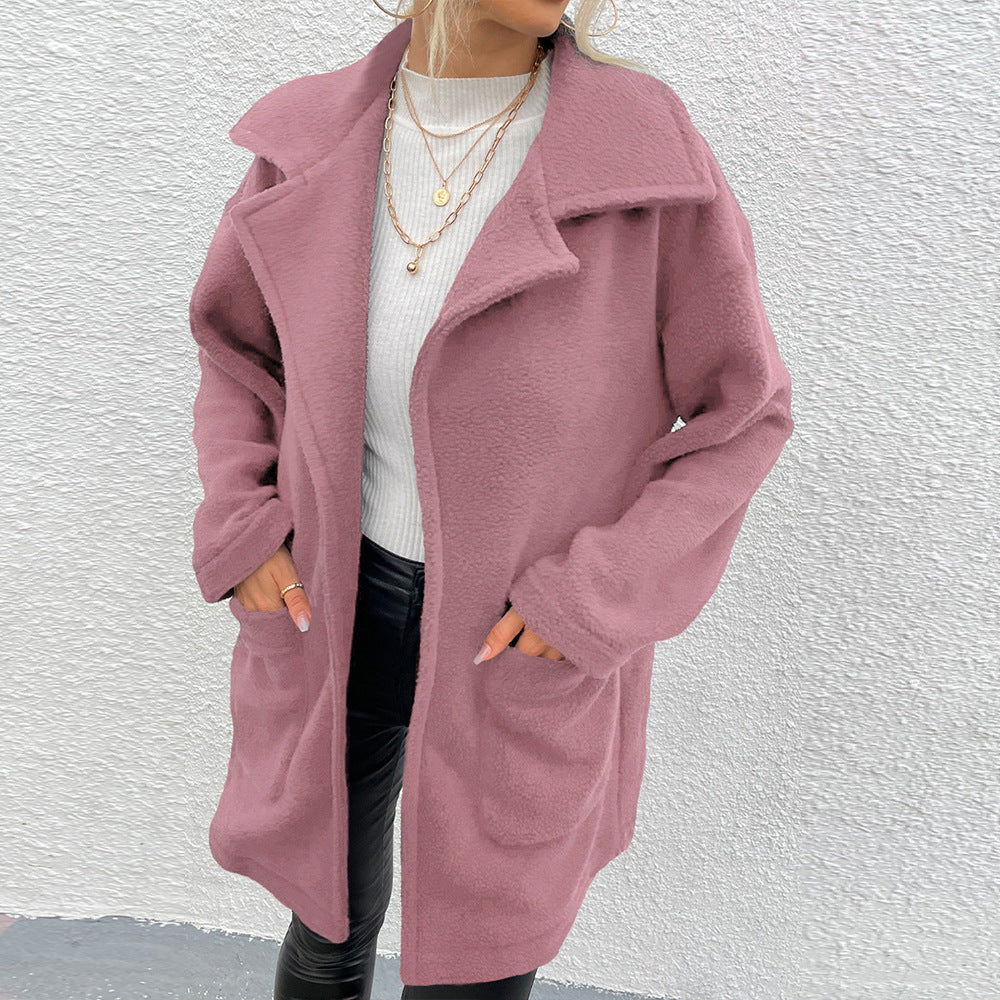 Long Plush Coat Top Women