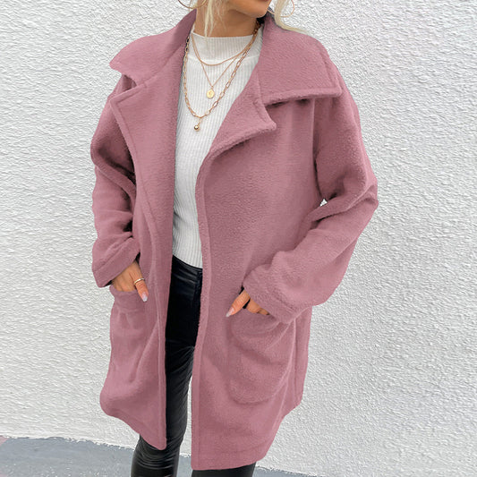 Long Plush Coat Top Women