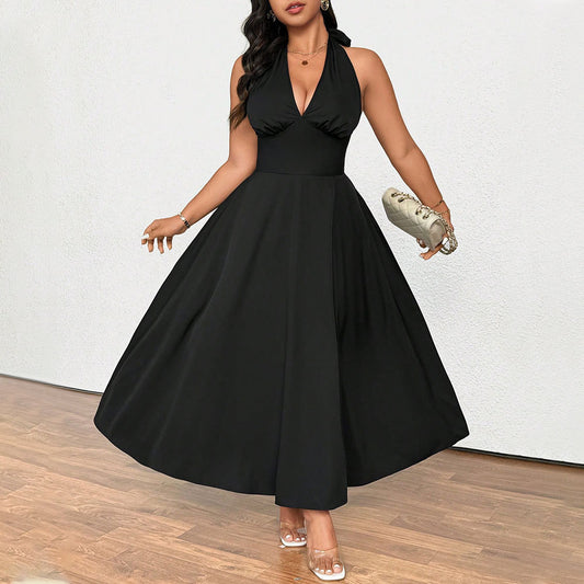 French V neck Cocktail Dress
