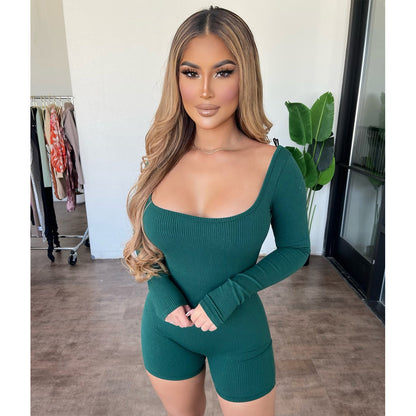 Roni Ribbed Sexy Backless Jumpsuit