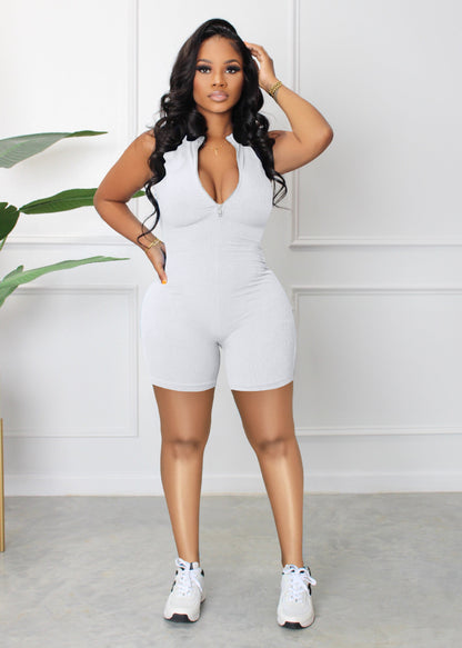 Sally collared zippered Romper