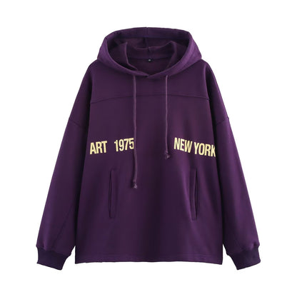 EST 1975 NEW YORK CROP Hooded Sweater