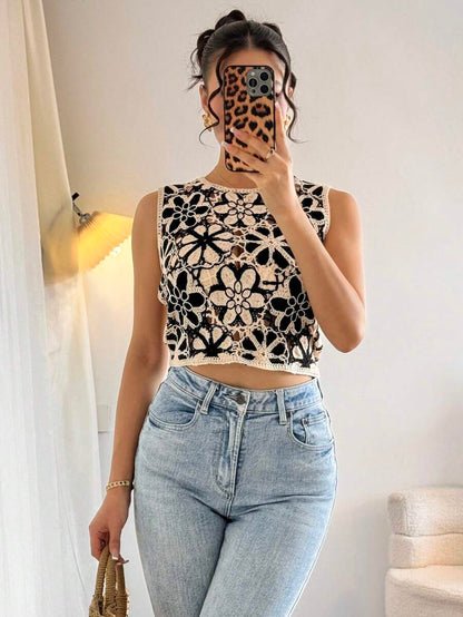 Women Summer Knitted Sleeveless Short Sleeved Top