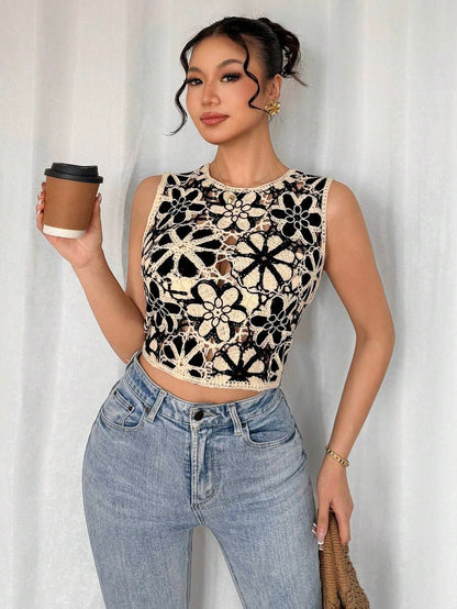 Women Summer Knitted Sleeveless Short Sleeved Top