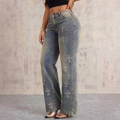 Women Clothing Straight Cross Denim