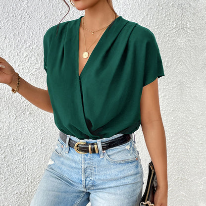 Summer Women Clothing Black Short Sleeve Jumpsuit