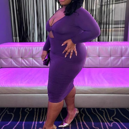 Sexy CutOut Solid Color Dress