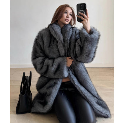 Women Fur Coat Winter Warm Faux Fur Coat