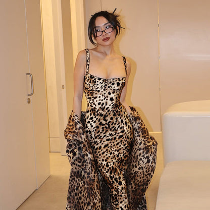 Lisa Leopard Sexy Sling Dress