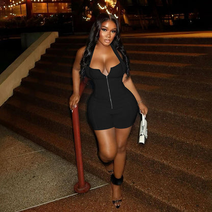 Samantha Sexy Zippered Romper