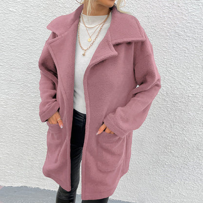 Long Plush Coat Top Women